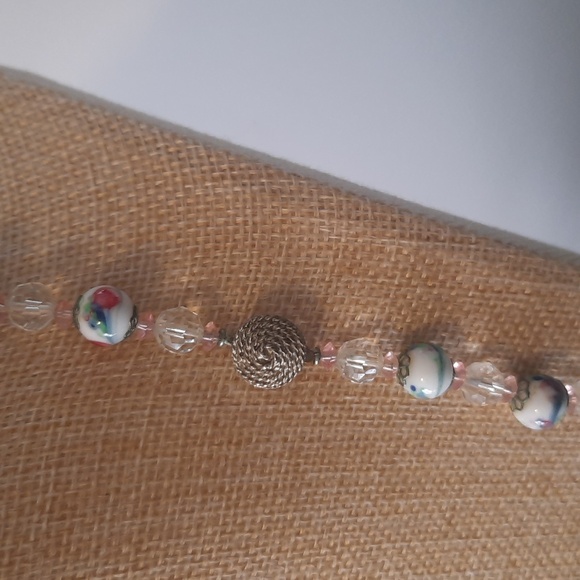 HOBE lampwork and crystal necklace - Picture 3 of 6